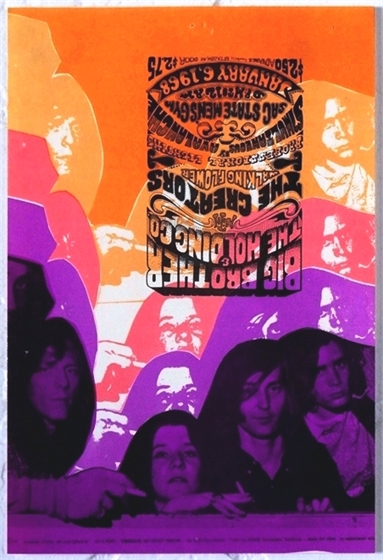 Concertposterauction.com - Big Brother u0026 the Holding Company Sacramento CA  1968 AOR 3.18 Concert Handbill
