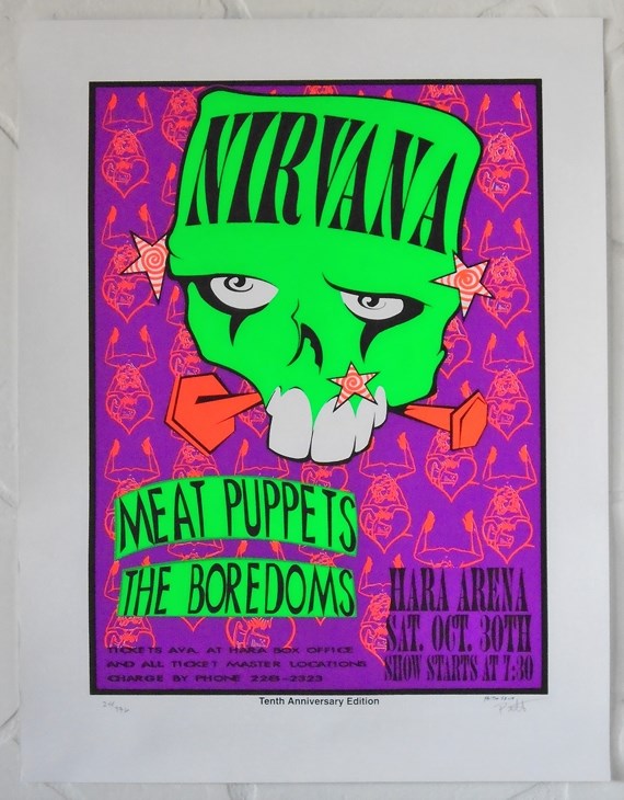 Concertposterauction.com - Nirvana Hara Arena Dayton OH 1993 Lee Bolton  10th Anniversary Edition Silkscreen