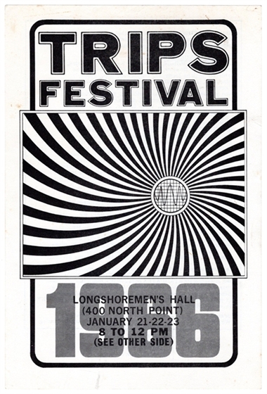  - Trips Festival Wes Wilson 1966 AOR   Double-Sided Event Handbill