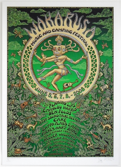 Wakarusa Festival 2008 Emek S/N 24/40 GARDEN Silkscreen Event Poster