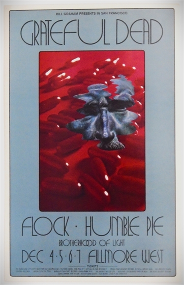 BG 205 Grateful Dead Humble Pie David Singer 1969 Fillmore West Concert Poster