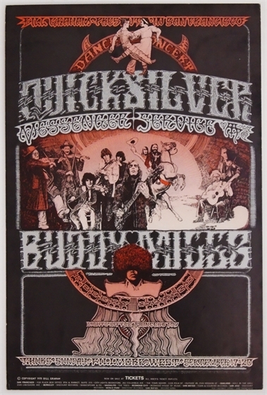 BG 249 Quicksilver Buddy Miles 1970 Norman Orr Fillmore West Poster