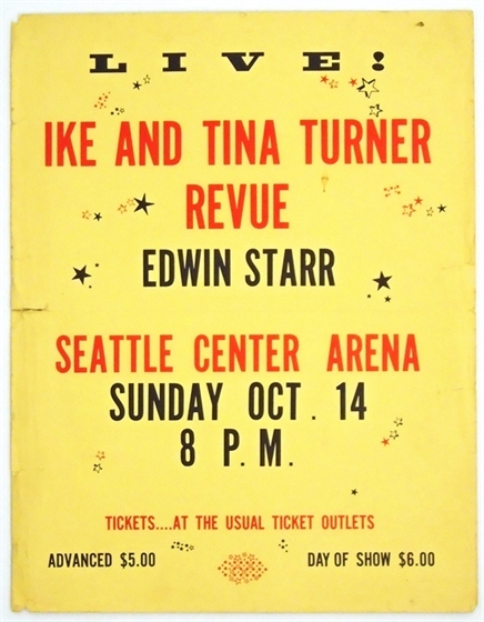 Ike & Tina Turner Edwin Starr Seattle WA 1973 Boxing-Style Concert Poster