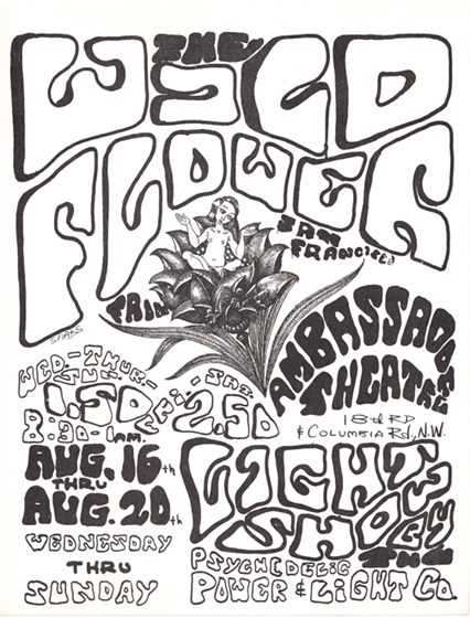 Wildflower Ambassador Theatre Washington DC 1967 Concert Flyer
