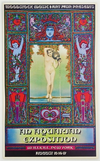 Woodstock Aquarian Exposition Walkill NY David Byrd AOR 3.2 Festival Poster