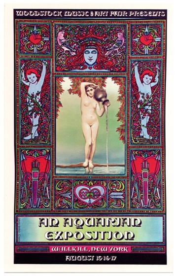 Woodstock Aquarian Exposition Walkill NY David Byrd AOR 3.2 Festival Handbill
