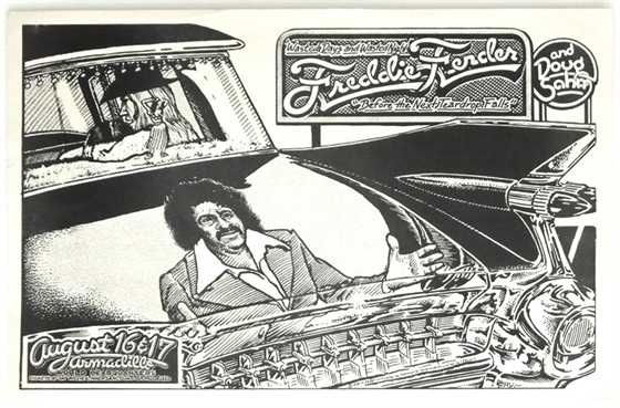 Freddie Fender Doug Sahm Armadillo World Headquarters 1975 Concert Poster