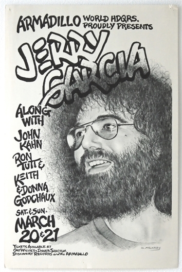 Jerry Garcia Band Armadillo World Headquarters 1976 Concert Poster