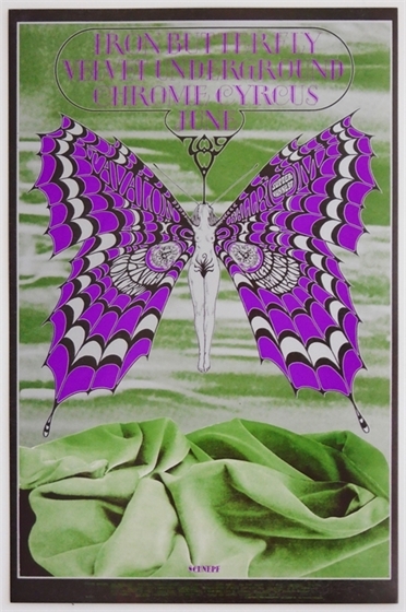 FD 122 Velvet Underground Iron Butterfly 1968 R. Schnepf Avalon Ballroom Poster