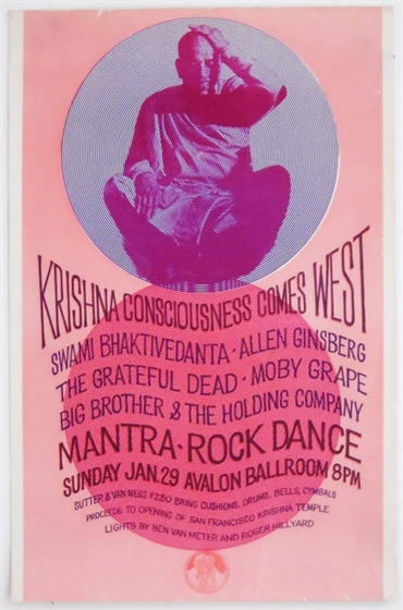 Krishna Consciousness Comes West Grateful Dead Allen Ginsberg AOR 2.18 Poster