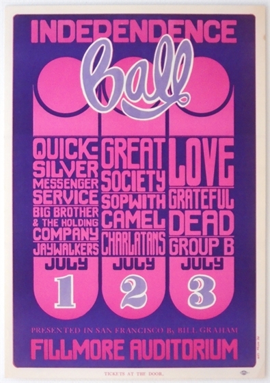 BG 14 Independence Ball  Grateful Dead Love Wes Wilson 1966 Fillmore Poster