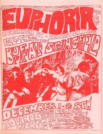 Buffalo Springfield Euphoria Brockton MA 1967 Concert Flyer