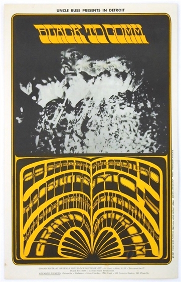 RGP 46 "Black to Comm" MC5 Apostles Gary Grimshaw 1967 Grande Ballroom Poster