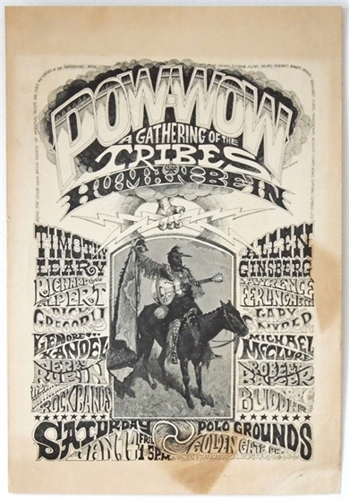 Pow-Wow Human Be-In Rick Griffin  AOR 2.215 1967 Event Poster