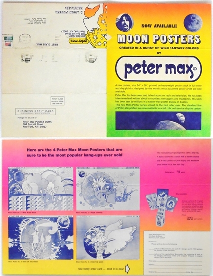 Peter Max "Moon Posters" 1969 Psychedelic Mailer/Order Form