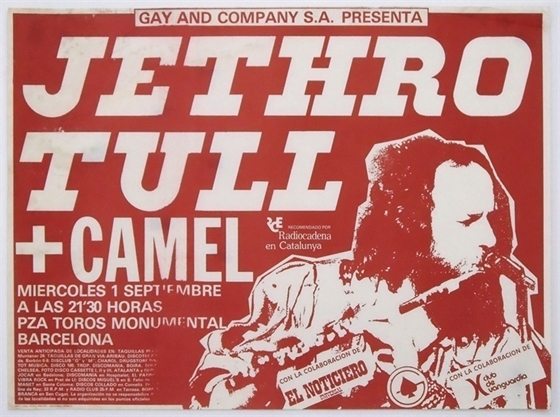 Jethro Tull Camel Barcelona Spain 1982 Concert Poster