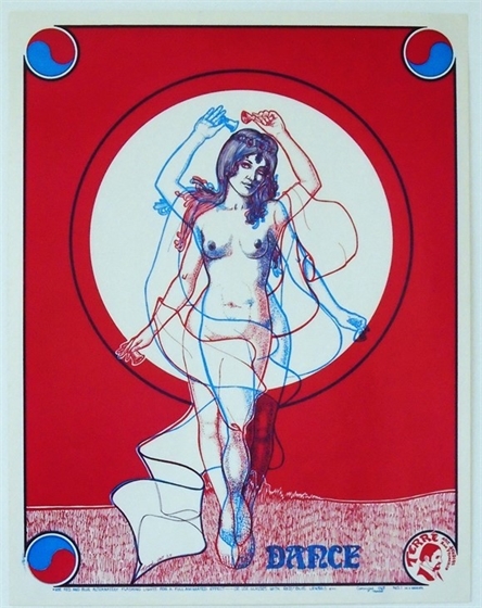 "Dance" 1967 Nathan Terré Psychedelic Head Shop Color Wheel Poster