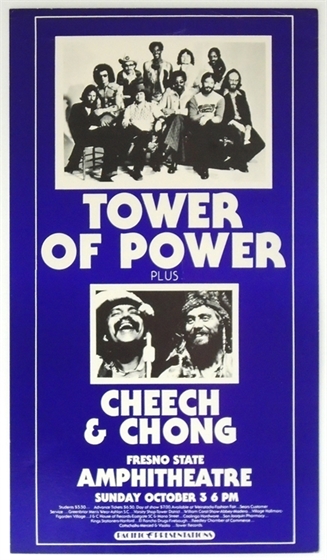 Tower of Power Cheech & Chong Cal State Fresno 1976 Concert Poster