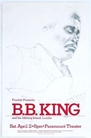 B.B. King Paramount Theater Portland OR 1983 Concert Poster