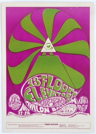FD 34 13th Floor Elevators Moby Grape 1966 Avalon Ballroom Poster