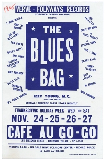 "The Blues Bag" Cafe Au Go-Go NYC 1965 Handbill w/Blues Project, Chambers Bros.