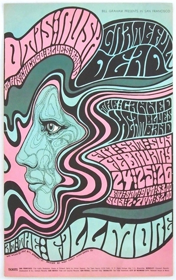 BG 51 Grateful Dead Otis Rush Wes Wilson 1967 Fillmore Auditorium Poster