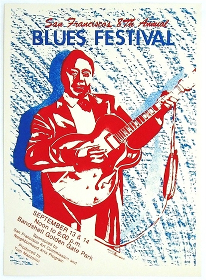 San Francisco Blues Festival 1980 AOR 4.33 Silkscreen Event Poster