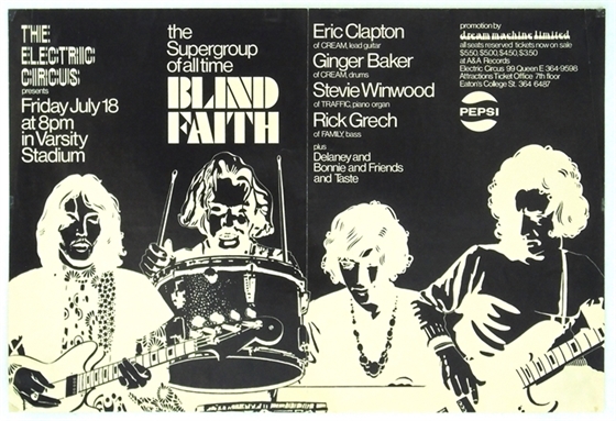 Blind Faith Delaney & Bonnie Taste Varsity Stadium Toronto 1969 Concert Poster