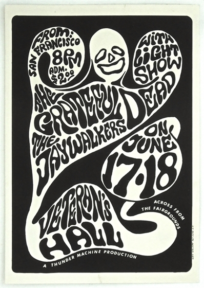 Grateful Dead Jaywalkers Santa Rosa 1966 Wes Wilson AOR 2.338 Poster