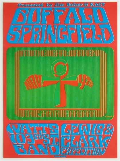 Buffalo Springfield Earl Warren Showgrounds 1967 AOR 3.39 Concert Poster