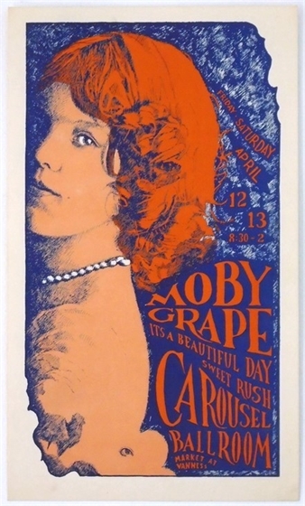 Moby Grape It's A Beautiful Day Carousel Ballroom AOR 2.161 Concert Mini-Poster