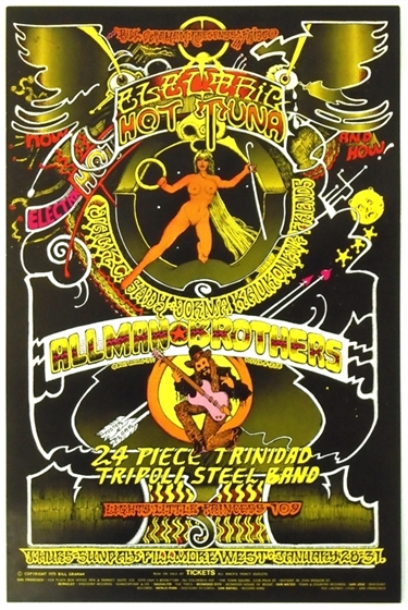 BG 268 Hot Tuna Allman Brothers Band Norman Orr Fillmore West 1971 Poster