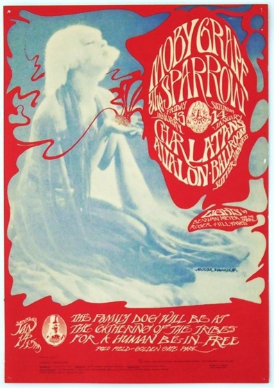 FD 43 Moby Grape Charlatans Mouse/Kelley 1967 Double-H Credit Avalon Poster