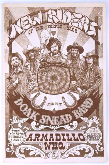 New Riders of the Purple Sage Armadillo World Headquarters Guy Juke 1975 Poster