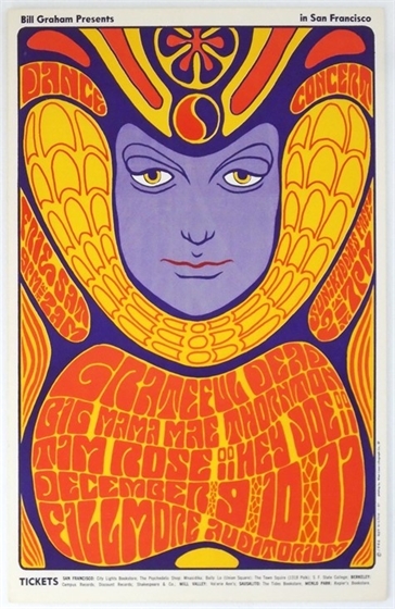 BG 41 Grateful Dead Big Mama Thornton 1966 Wes Wilson Fillmore Concert Poster