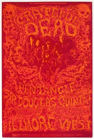 BG 162 Grateful Dead Pentangle Lee Conklin 1969 Fillmore West Concert Poster