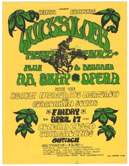 Quicksilver Messenger Service A.B. Skhy Contra Costa Fairgrounds Concert Flyer