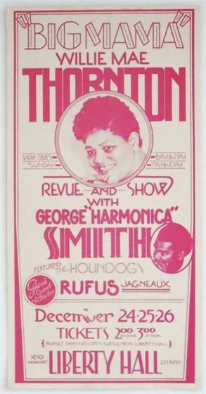 Big Mama Thornton Liberty Hall Houston TX 1971 Concert Poster