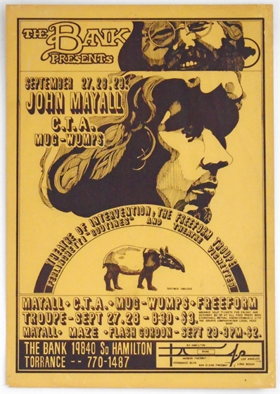 John Mayall Chicago The Bank Torrance 1968 AOR 3.87 Concert Poster