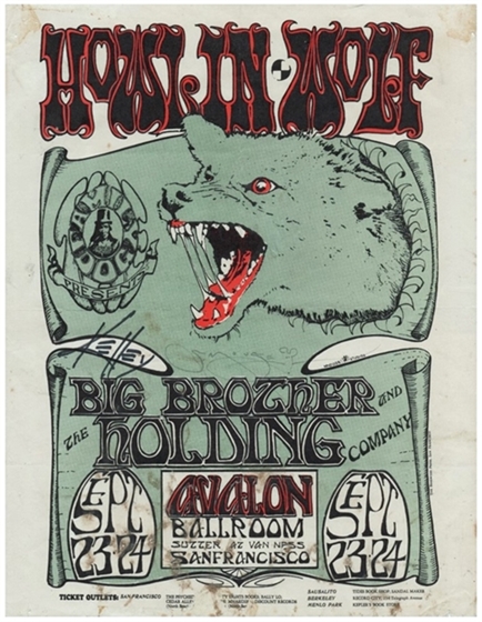 FD 27 Howlin' Wolf Big Brother Mouse/Kelly SIGNED Avalon Ballroom 1966 Flyer