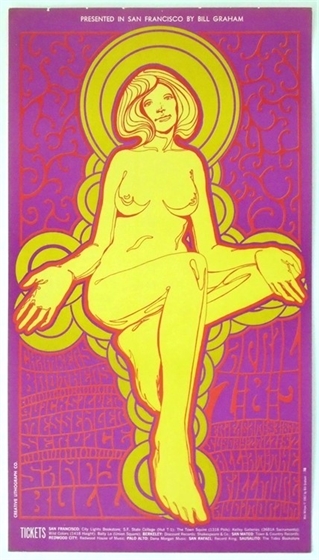 BG 58 Quicksilver Chambers Brothers 1967 Wes Wilson Fillmore Auditorium Poster