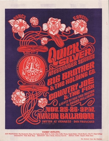 FD 36 Quicksilver Big Brother Country Joe & the Fish Moscoso Avalon 1966 Flyer