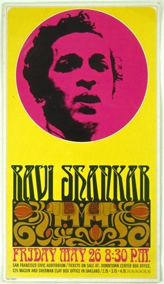 Ravi Shankar San Francisco Civic Auditorium 1967 Concert Poster