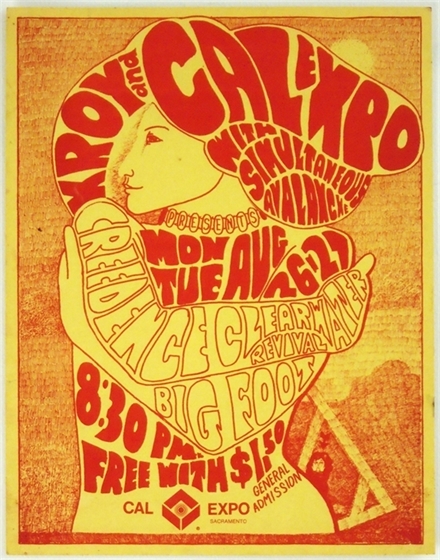 Creedence Clearwater Revival Cal Expo Sacramento 1968 Concert Poster