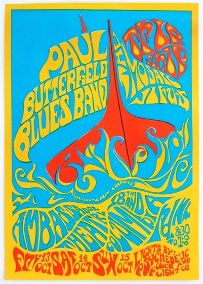 Paul Butterfield Blues Band Ambassador Theatre Washington DC 1967 Concert Poster