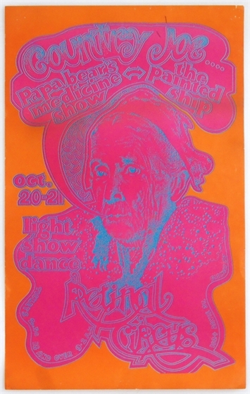 Country Joe McDonald Retinal Circus Vancouver BC 1967 Concert Poster